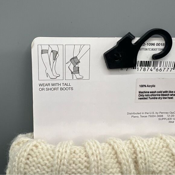 Mixit Cream Cable Button Knit Boot Topper - Picture 3 of 3